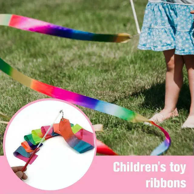 Alt view image 4 of 7 - 2m Gymnastics Colored Ribbons Gradient Colorful Gym Ribbons l Eyelet Rhythmic Gymnastics Ribbons for Holiday Decorations