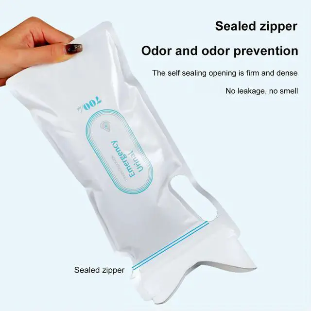 Alt view image 4 of 7 - 4pcs 700ml Emergency Portable Car Urine Bag Vomit Bags Mini Mobile Toilets Handy Unisex Disposable Urinal Toilet Bag