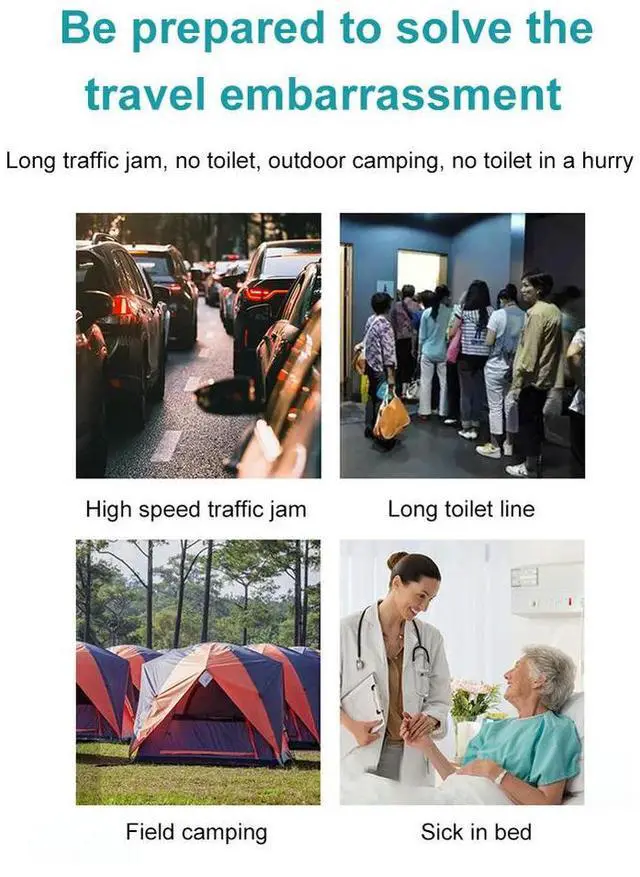 Main image of 4pcs 700ml Emergency Portable Car Urine Bag Vomit Bags Mini Mobile Toilets Handy Unisex Disposable Urinal Toilet Bag