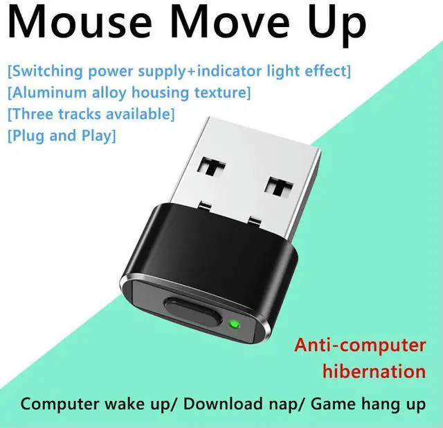 Alt view image 2 of 7 - Mini Mouse Jiggler Automatic Mover USB Cursor Shaker Plug and Play Undetectable Mouse Jiggler for Laptop Desktop for Office