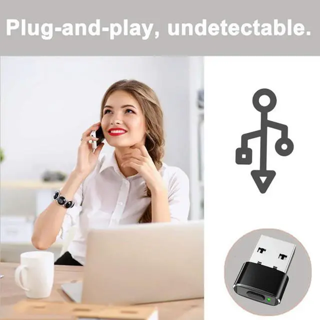 Alt view image 4 of 7 - Mini Mouse Jiggler Automatic Mover USB Cursor Shaker Plug and Play Undetectable Mouse Jiggler for Laptop Desktop for Office