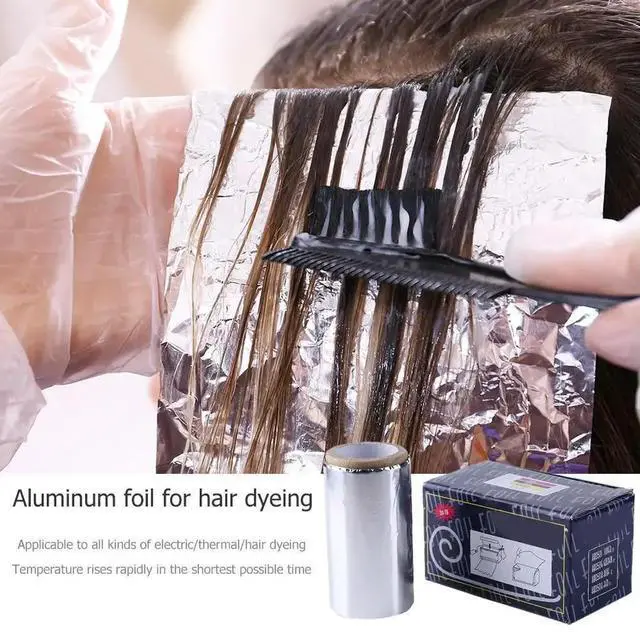 Alt view image 4 of 4 - Coloring Hairdressing Aluminum Foil Roll Practical Perm Tinfoil Hair Salon Beauty Supplies Barbershop Supplies