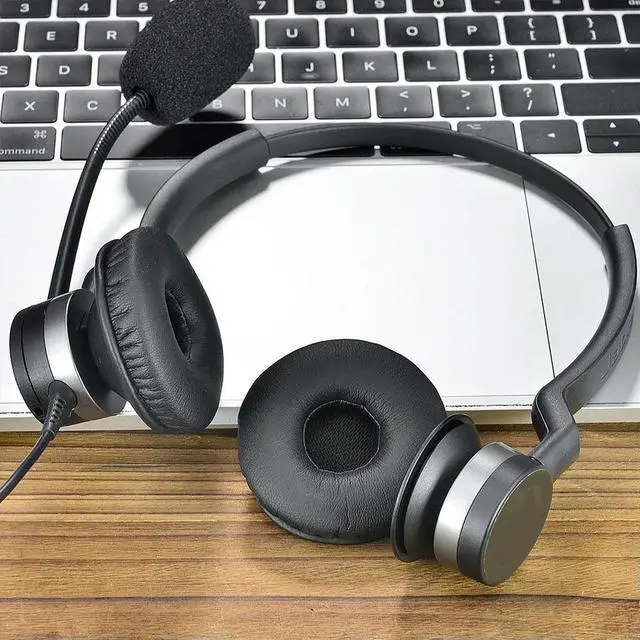 Alt view image 3 of 4 - 1 Pair Replacement Ear Cushion Noise Isolation Memory Foam Ear Cups Cover Protein Leather for Jabra Biz 2300 USB Duo/Biz 2300 QD