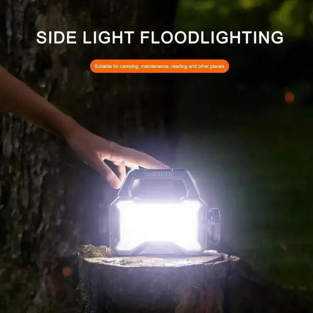 Alt view image 4 of 4 - Solar LED Searchlight Long Range Camping Lantern Type C Rechargeable Handheld Spotlight Torch Super Bright for Outdoor Emergency