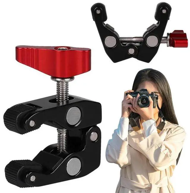 Alt view image 7 of 8 - l Super Clamp with 1/4in 3/8in Hole Articulated Arm Crab Claw Super Clip Holder for Studio Flash Light Camera Tripod Monopod