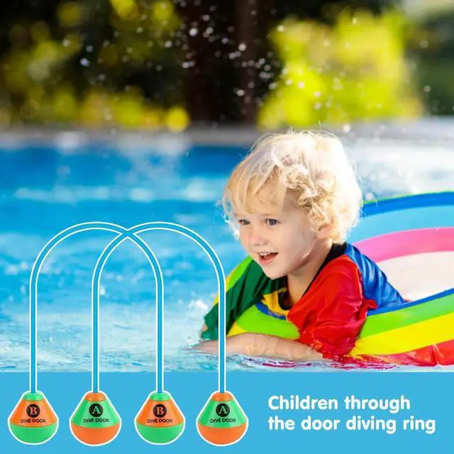 Alt view image 6 of 7 - 2pcs/set Through Door Diving Ring Funny Swimming Game Aids Reusable Underwater Swimming For Adults Kids Pool Through Rings
