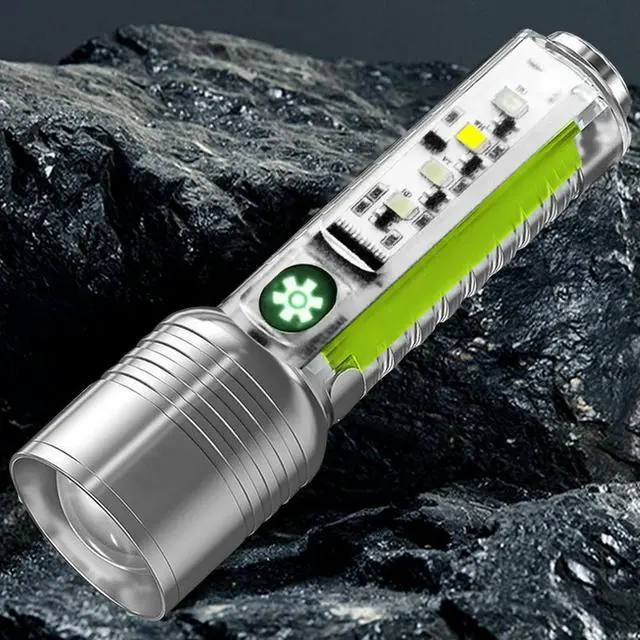 Alt view image 4 of 7 - XHP50 LED Flashlight 500mAh 800LM Torch Light Type-C USB Rechargeable 6 Modes IPX4 Waterproof for Camping Banknote Verification