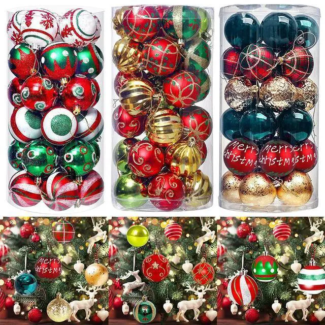 Alt view image 2 of 7 - 30pc Christmas Balls 6cm Big Ball Home Christmas Tree Hanging Ball Pendant Ornaments 2025 Year Party Decoration Gift Navidad