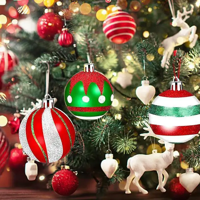 Alt view image 4 of 7 - 30pc Christmas Balls 6cm Big Ball Home Christmas Tree Hanging Ball Pendant Ornaments 2025 Year Party Decoration Gift Navidad