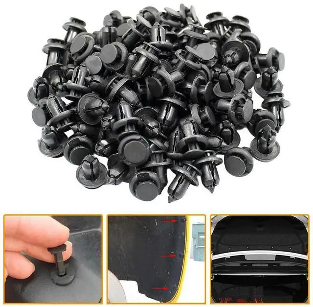Alt view image 2 of 7 - Hood Fender Push Rivets 10mm Bumper Clip Retainer Screw Plastic Door Panel Fender Liner Retainer Clip Auto Bumper Fender Buckle