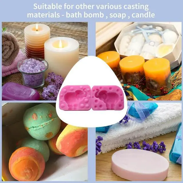 Alt view image 2 of 7 - Elephant Silicone Mold Resin Casting Mold Cute Clay Mold 3D Animal Mold for Candle Soap Fondant Chocolate Polymer Clay
