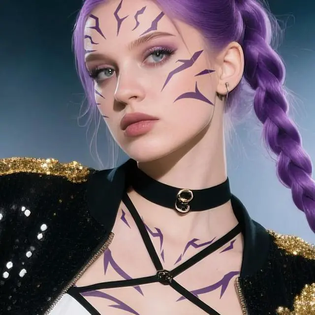 Alt view image 4 of 7 - 8 Sheets Anime Cosplay Tattoos Stickers Prop Fake Body Arm Chest Tattoos Halloween Cosplay Accessories