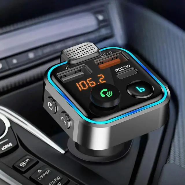 Alt view image 2 of 7 - Fast USB FM Modulator Bluetooth-Compatible 5.0 PD 20W QC3.0 USB Car Fast Charger Hands-Free MP3 Player Radio Car FM Transmitter