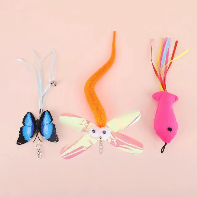 Alt view image 4 of 7 - Pet Cat Toy Set Suction Cup Toy Set Double Headed Teaser Stick Set Handfree Cat Toy Stick for Cat Training Playing Accessories