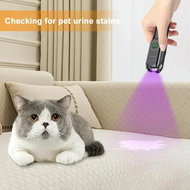 Alt view image 4 of 4 - 395nm Ultraviolet Blacklight USB Rechargeable Torch Light Portable Pet Urine Detector for Dog/Cat Urine Dry Stains Bed Bug