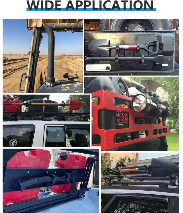 Alt view image 2 of 7 - Shovel Holder Mount for Mounting Tools Equipment Auto Shovel Mount Bar Clamp Shovel Holder Bracket Trailer RV Boat Accessories