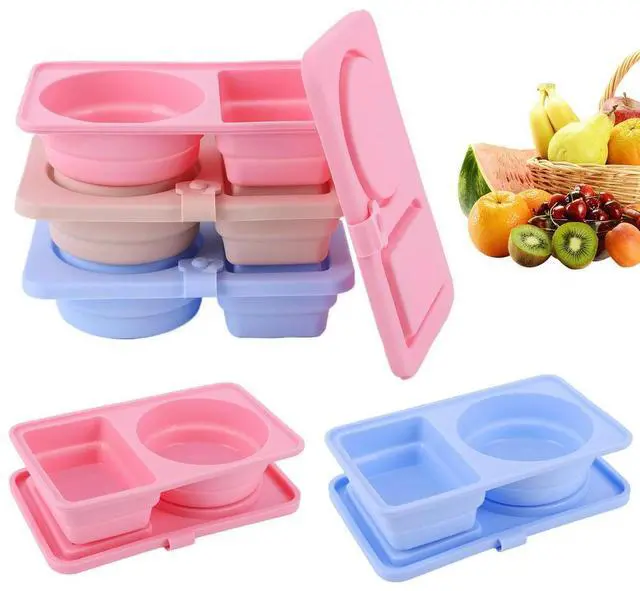 Alt view image 3 of 7 - 3Pcs 2 Compartment Condiment Containers Leakproof Portion Cups Multi-Function Sauce Seasoning Container for Travel Office Picnic