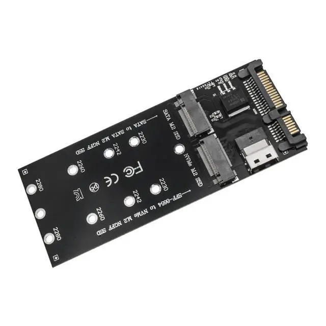 Alt view image 2 of 7 - M.2 To SATA Adapter SFF-8654 To M2 NVME SSD 22Pin SATA To M2 Expansion Card Converter Riser Board for Computer Mainboard