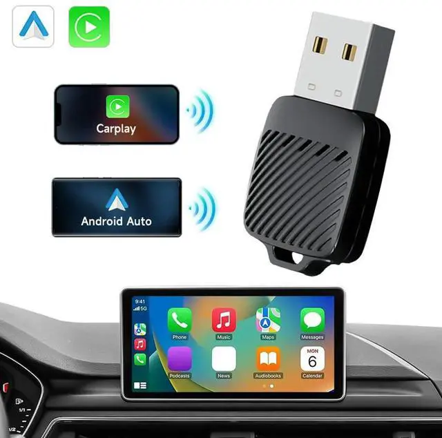 Alt view image 2 of 7 - 2 in 1 Wireless CarPlay Android Auto Adapter Box Convert Wired To Wireless Auto Connect Plug & Play for Factory Wired Cars