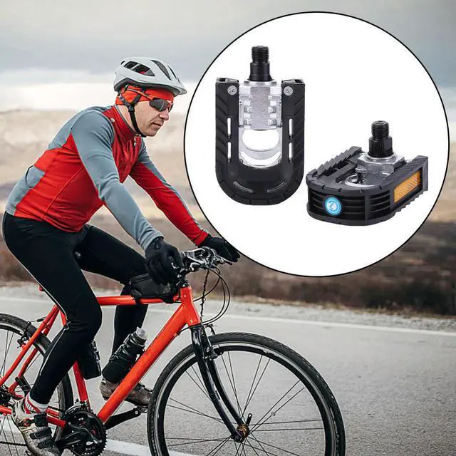 Alt view image 3 of 7 - Mountain Bike Pedals with Safety Reflective Sheet Bicycle Flat Pedals Aluminum Alloy Cycling Sports Pedals Bicycle Accessories