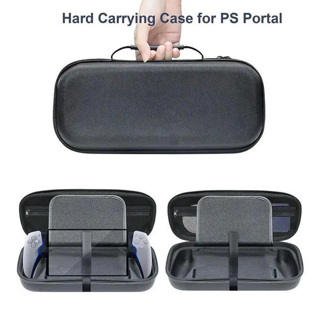 Alt view image 4 of 7 - Travel Carrying Case Shockproof Hard Shell Carry Case Portable Protective Bag with Mesh Pocket for PS5 Portal Console