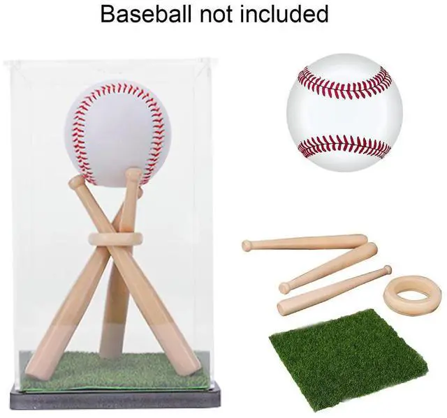 Alt view image 4 of 7 - Baseball Display Case with Wood Stand Ball Showcase Clear Acrylic Collectibles Box Gift for Baseball Lover