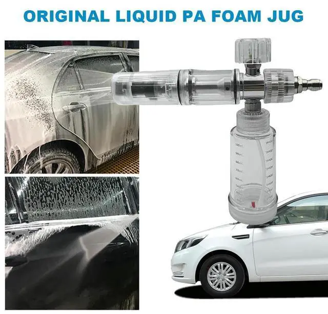 Alt view image 2 of 7 - 100ml Soap Foam Spray Bottle with 1/4 Inch Quick Connector 4500PSI Pressure Washer Gun Water Foam Pot Car Wash Accessories