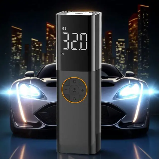 Alt view image 2 of 7 - 150PSI Bicycle Air Compressor with LED Light Car Tire Inflator Digital Display Electric Air Pump for Automobile Bicycle Ball