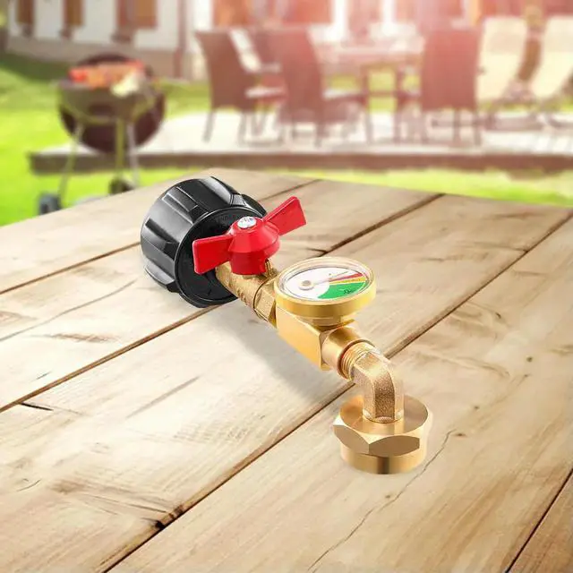 Alt view image 4 of 7 - QCC1 Propane Refill Elbow Adapter with Valve and Gauge Propane Refill Pressure Adapter for Camping Grill 1LB Bottle Refilled