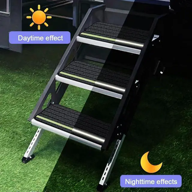 Alt view image 4 of 8 - 4 Pack Camper Rug Carpet Set Non-Slip RV Stair Covers Reflective RV Step Rugs for Outdoor Adventures