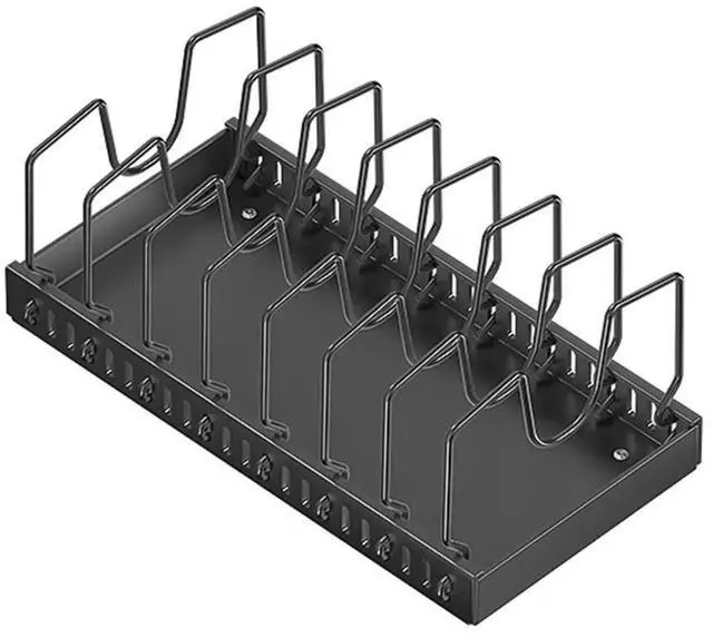 Main image of Pull Out Pot Lid Holder with 8 Adjustable Dividers Sliding Dish Drying Shelf Slide Out Pot Pan Organizer for Under Cabinet
