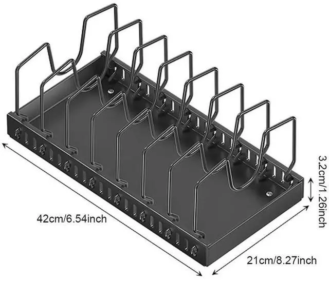 Main image of Kitchen Pots Pans Organizer with 8 Adjustable Dividers Sliding Dish Drying Shelf Slide Out Pot Pan Organizer for Under Cabinet