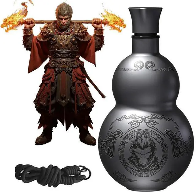 Alt view image 3 of 8 - 500ml Gourd Water Bottle Stainless Steel Wu Kong Water Kettle Retro Style Water Bottle for Cold Hot Beverages