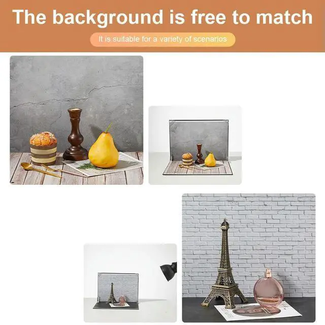 Alt view image 7 of 8 - Small Product Photography Backdrops Kit Table Top Food Background Kit Photo Background Set for Food Jewelry Photo Shootings
