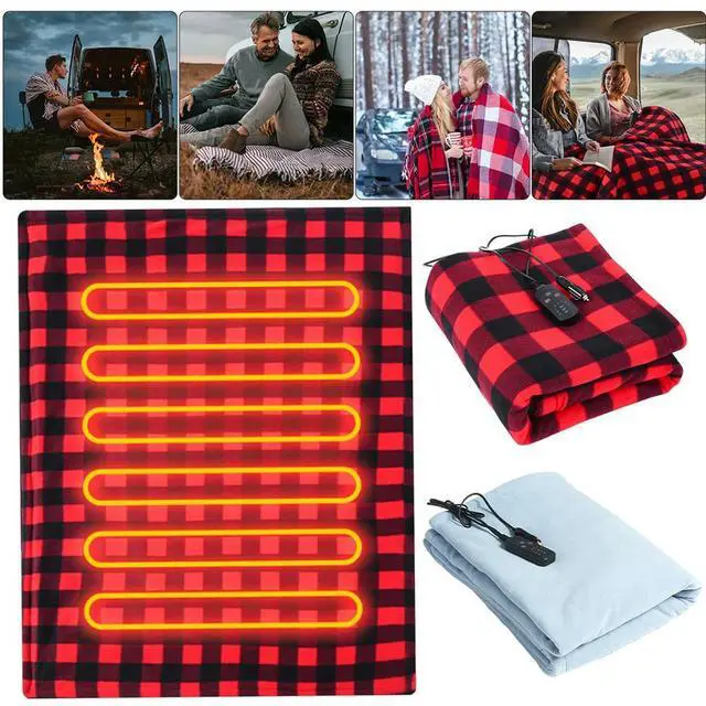 Alt view image 6 of 8 - Car Electric Heated Blanket Heated Blanket Mattress Fast Heating 12V Warmer Mat 9 Adjustable Temperature Auto-off for Winter