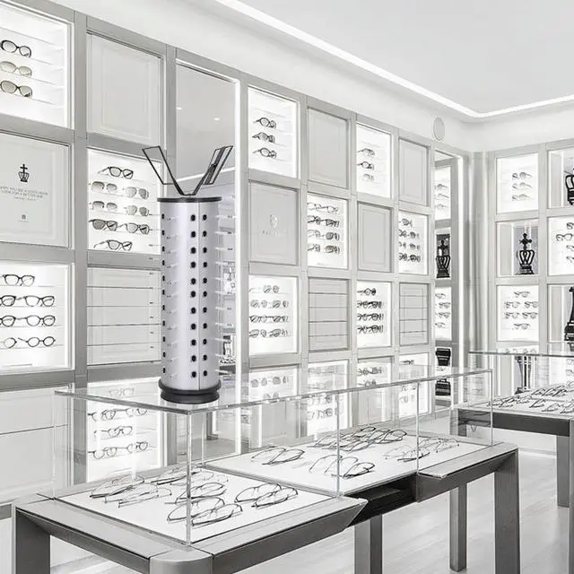 Alt view image 8 of 8 - Rotating Eyewear Collection with Mirror Sunglasses Carousel Rack 44 Pairs of Glasses Freestanding Glasses Stand Holder