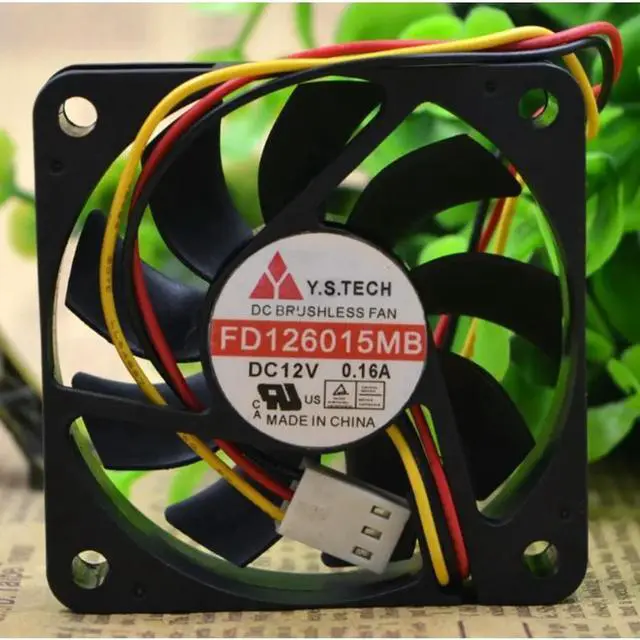 Main image of CPU Fan For Y. S.TECH FD126015MB 12V 0.16A 6015 Dual Ball Silent Cooling Fan 6CM 60*60*15MM
