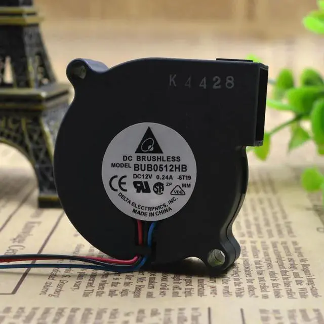 Alt view image 2 of 2 - Fan For Delta BUB0512HB 5cm 5015 Small Blower 12V 0.24A 3 Wires Cooling Fan CPU Radiator 50×50×15mm
