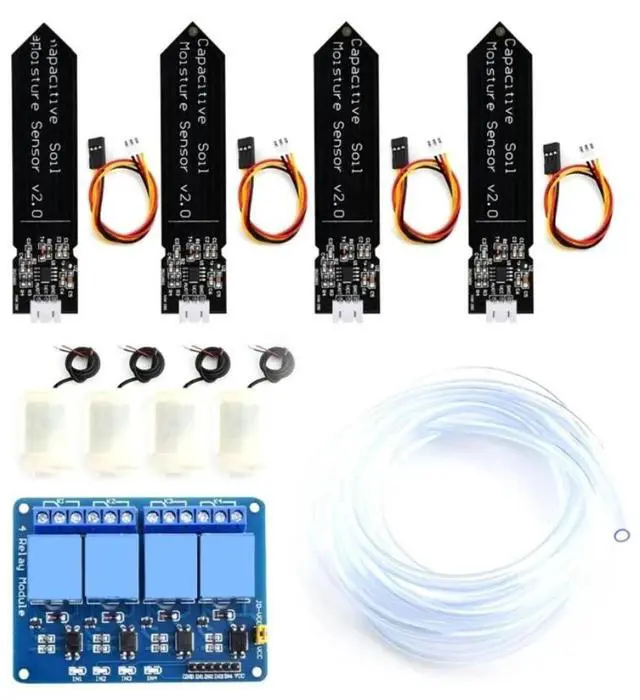 Main image of 4-way automatic watering plant DIY set 4-way relay automatic watering garden flowers 4-way automatic watering device