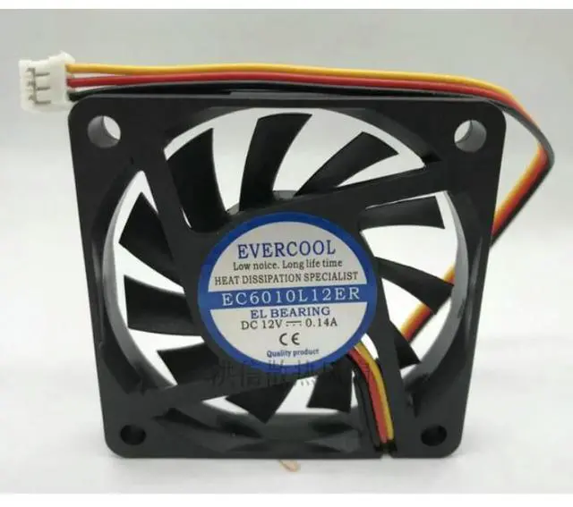 Main image of CPU Fan for EVERCOOL EC6010L12ER DC 12V 0.14A 3-wire Silent Cooling Fan