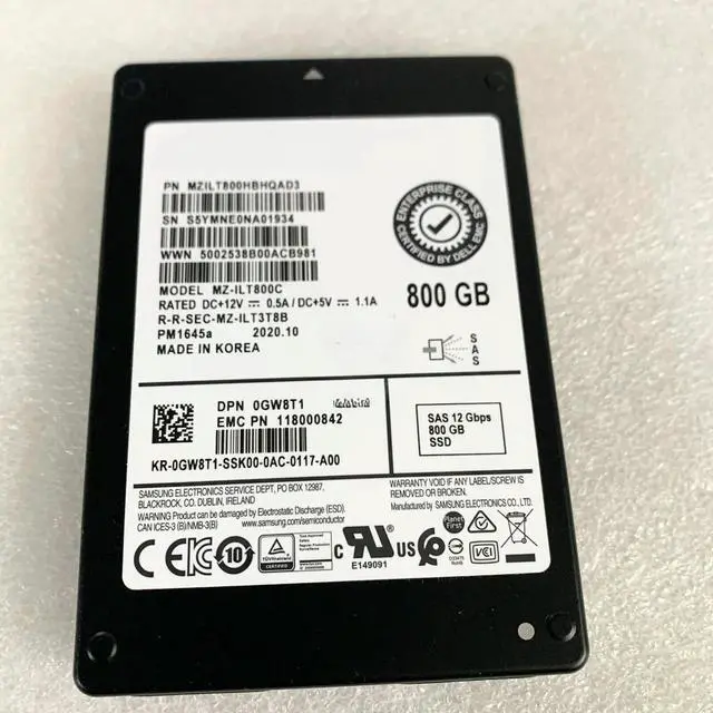 Alt view image 2 of 3 - R750 800GB 12G SAS MU TLC SSD GW8T1 MZ-ILT800C