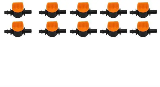 Main image of 10pcs Barbed Plastic Ball Valves Excellent Craftsmanship Well Durability Garden Irrigation Connectors for 4/7mm Hose