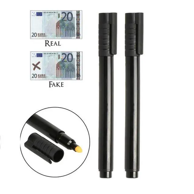 Alt view image 2 of 4 - 2pcs Ink Currency Detector Portable Mini Banknotes Checkering Tools Lightweight Banknotes Tester Pen Graffiti for Euro Pound
