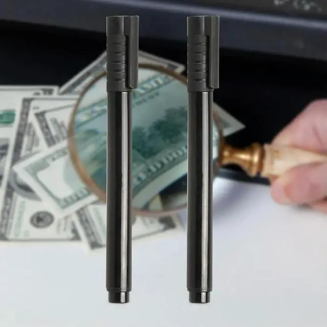 Alt view image 3 of 4 - 2pcs Ink Currency Detector Portable Mini Banknotes Checkering Tools Lightweight Banknotes Tester Pen Graffiti for Euro Pound