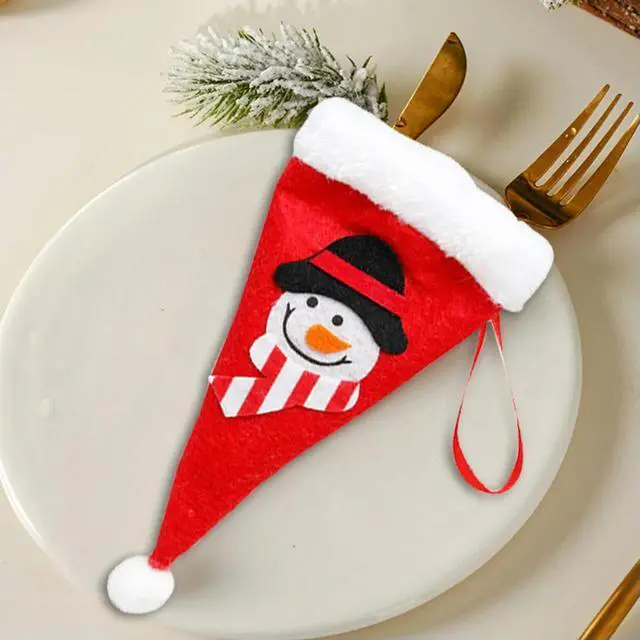 Alt view image 3 of 4 - Christmas Hat Tableware Bag Creative for Home Holiday Party Decor (A)