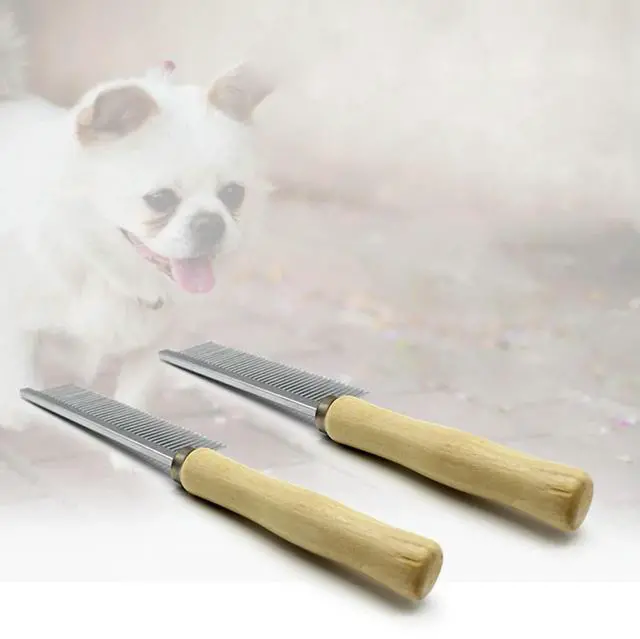 Alt view image 2 of 4 - Stainless Steel Pet Hair Grooming Trimmer Rustproof Rake Comb l Grooming Comb for Loosening Up Removing Mats Debris
