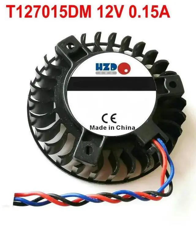 Alt view image 2 of 3 - T127015DM 12V 0.15A 3Pin 58mm 39x39x39mm Fan For 9600GT Graphics Card Cooler Cooling Fan HZDO