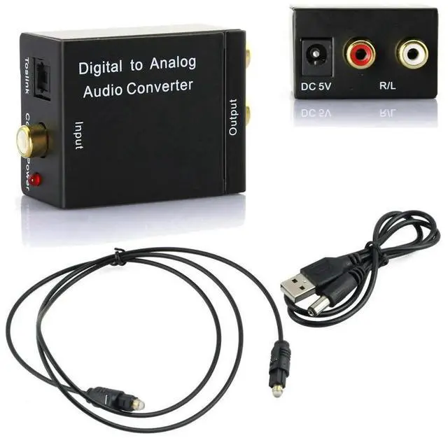 Main image of Digital To Analog Audio Converter Black Digital Coaxial Toslink To Analog RCA L/R Adapter Optical Coax Toslink RCA Audio Adapter