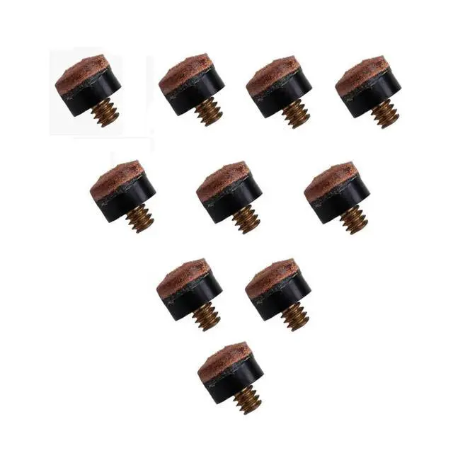 Alt view image 4 of 4 - 10pcs Billiard Rod Tips Screw On 10mm Billiard Cue Head Replacement Billiard Stick Tips Parts Set Pole Repair Accessories