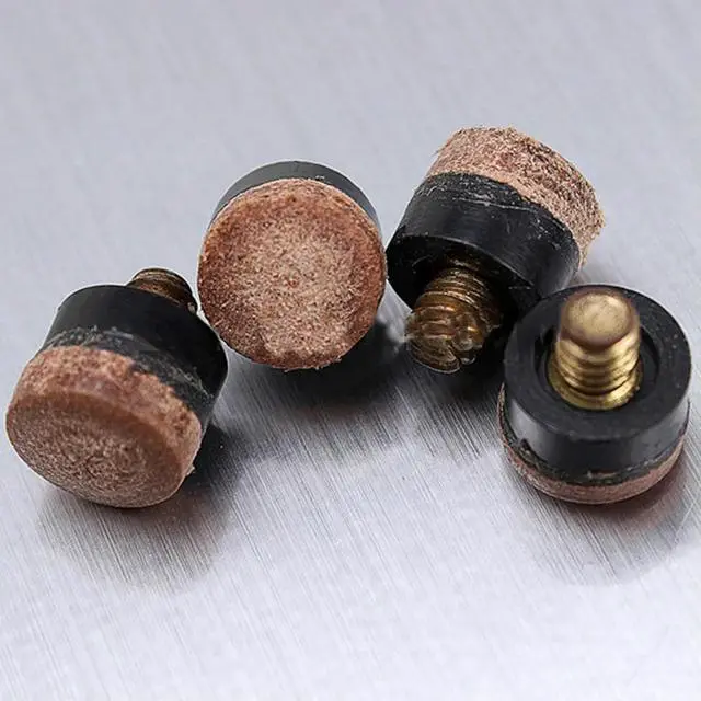 Alt view image 3 of 4 - 10pcs Billiard Rod Tips Screw On 10mm Billiard Cue Head Replacement Billiard Stick Tips Parts Set Pole Repair Accessories